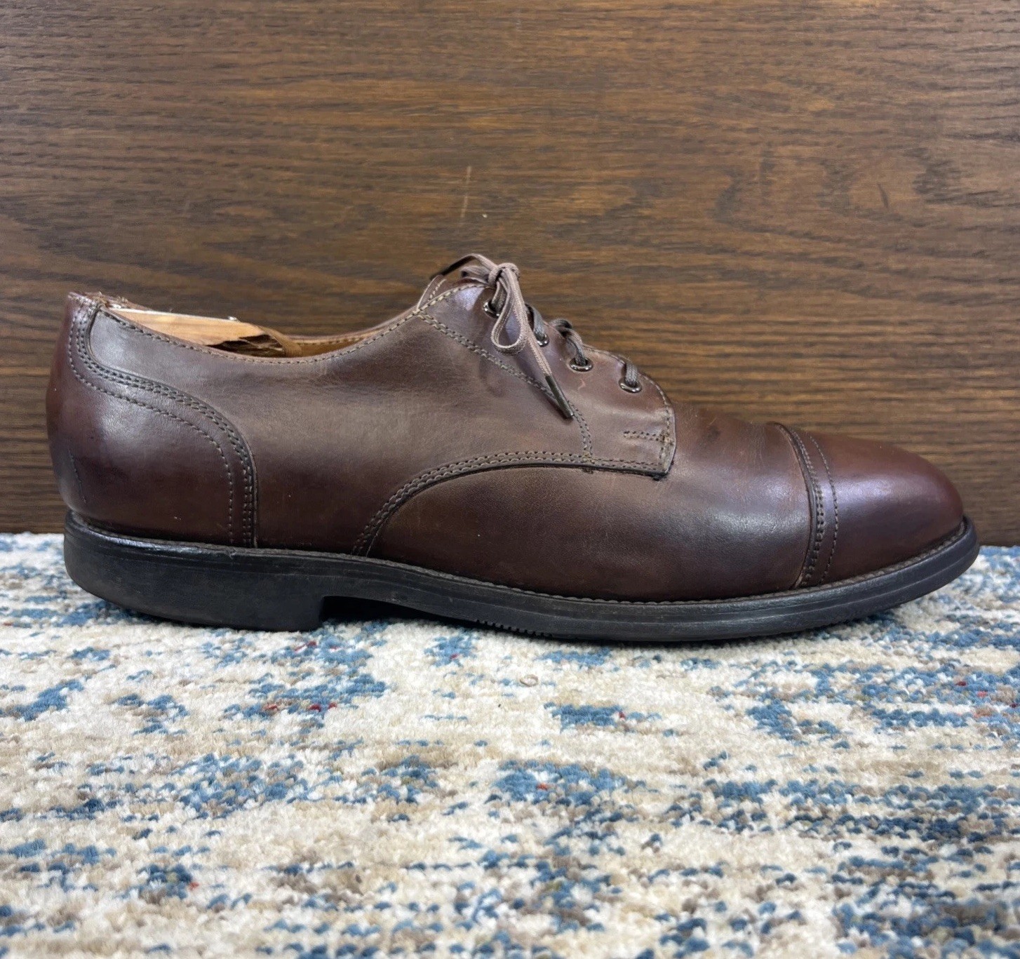 SAOLA Scarpe eleganti Allen Edmonds Corporate Casuals punta a cappuccio derby da uomo taglia 9 5B marrone