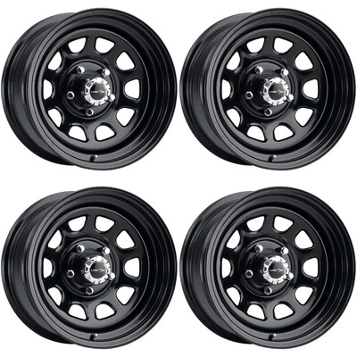 (Set-4) Vision 84 D Window 15x10 5x4.75'' -39mm Gloss Black Wheels Rims 15'' Inch