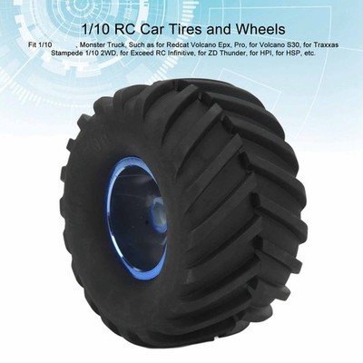 4x 1/10 Scale Monster Truck Tires RC Car Tire And Wheels For 1/10 Remote Con NEW