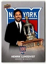 Henrik Lundqvist 2025-26 Upper Deck New York Rangers Centennial Award Winners