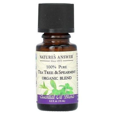 100% Pure Organic Essential Oil Blend, Tea Tree & Spearmint, 0.5 fl oz (15 ml)