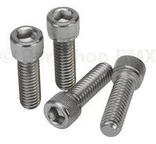 BMX Bicycle Stem Cap Bolts (Set of 4) 5/16" X 18T X 1" STAINLESS STEEL