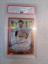 2024 Bowman Sterling Jacob Gonzalez Orange Refractor Auto/75 PSA 10/10
