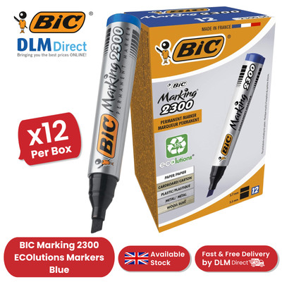 BIC Marking 2300 ECOlutions Permanent Keilspitze Marker blau - Box mit 12
