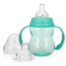 Nuby 3 in 1 Baby Bottle to Training Sippy Cup - 8 Oz Toddler Cups Spill Proof