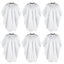 White Barber Cape Professional 6 PCS, Hair Cutting Salon Adjustable 55x47in
