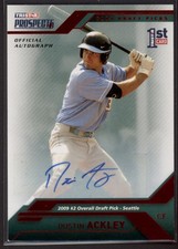 2009 Dustin Ackley Tristar Prospects Plus Red Auto RC /5  (Note) #2 (F1471)