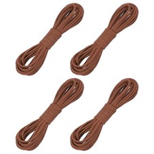 4 Pcs Faux Suede Leather Cord, 2.6mm x 5.5 Yards Flat String, Bright Brown