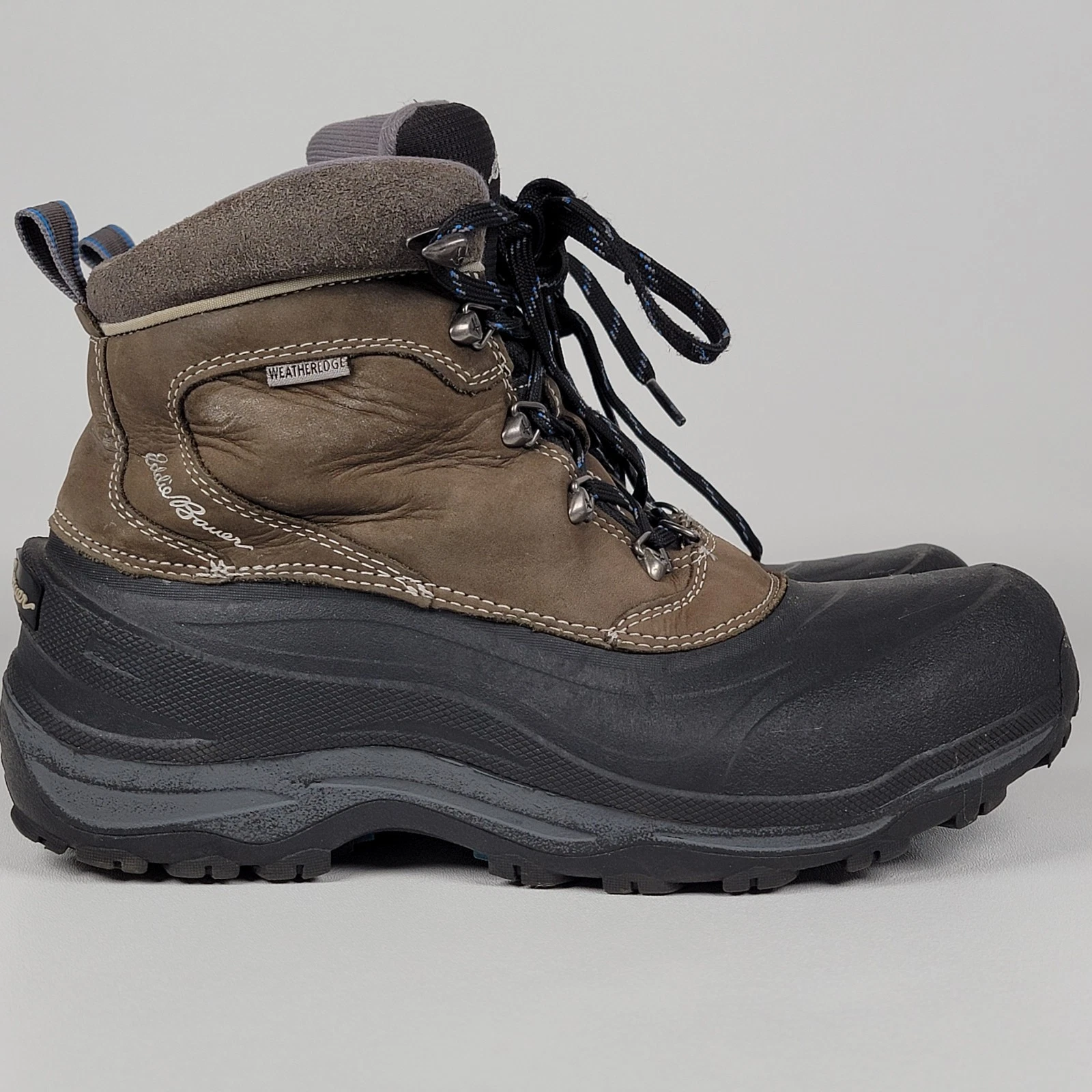 Eddie Bauer Mens Size 10 Snowfoil Waterproof Snow Boots Weatheredge Thermafill