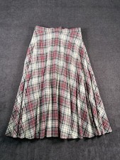 Vintage Plaid Midi Skirt with Full Flare