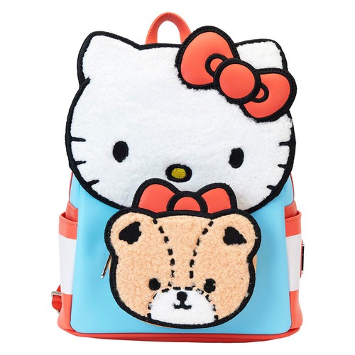 Loungefly Sanrio Hello Kitty & Tiny Chum Bear Sherpa Mini Backpack Bag - BNWT - Picture 2 of 8