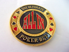ALL IN THE ULTIMATE POKER BET   GOLD POKER CARD PROTECTOR COIN NEW
