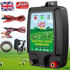 UK Electric Fence Energiser 12V 230V Corded 2J Output 10KM Range Fencing Kit NEW