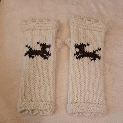 Bärbels Stulpen Handschuhe Hunde Dackel Geschenk Handarbeit Unikat 