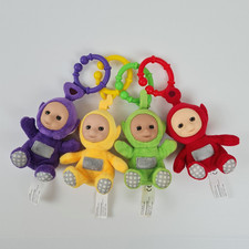 Teletubbies Full Set of 4 Plush Hanging Pram Toys Clip-on Cot Buggy 2016 Retired