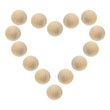 50Pcs 1 Inch Unfinished Natural Wooden Balls, 25mm Round Wood Craft Spheres f...
