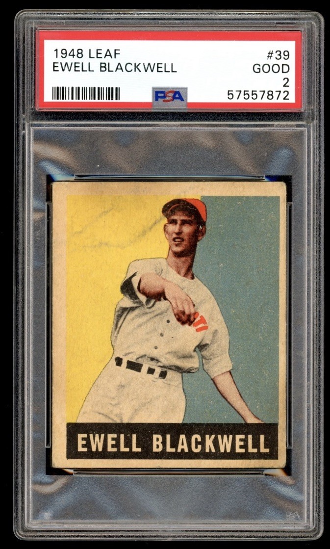 1948 Leaf #39 Ewell Blackwell PSA 2