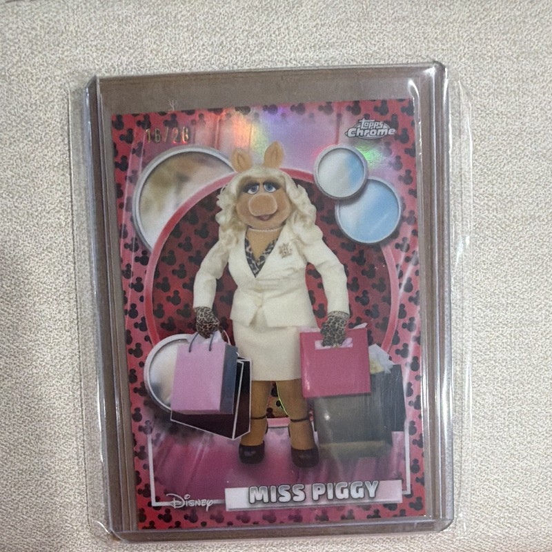 Topps 2026 Chrome Disney 100 Miss Piggy Card #61 Serial 16/28 Print Run 28