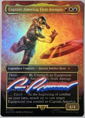 Foil CAPTAIN AMERICA, FIRST AVENGER Ryan Pancoast    SIGNED Alter MTG MARVEL