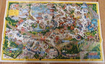 1988 Citygraph Inc/Six Flags Great America Souvenir Map/Warner Bros/Gurnee IL/ 