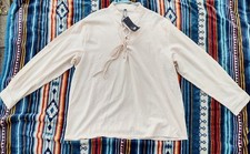 Renaissance XL Pirate Peasant Buccaneer NWT Lace Up Pull Over Shirt Roll Tab