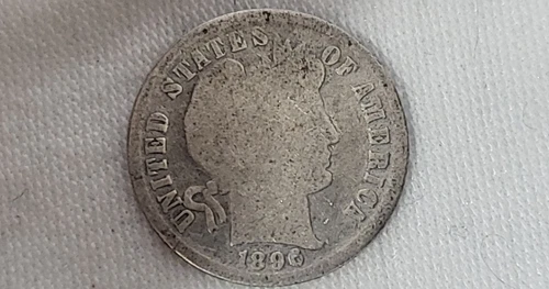 1896 Barber Dime in Almost Good Condition