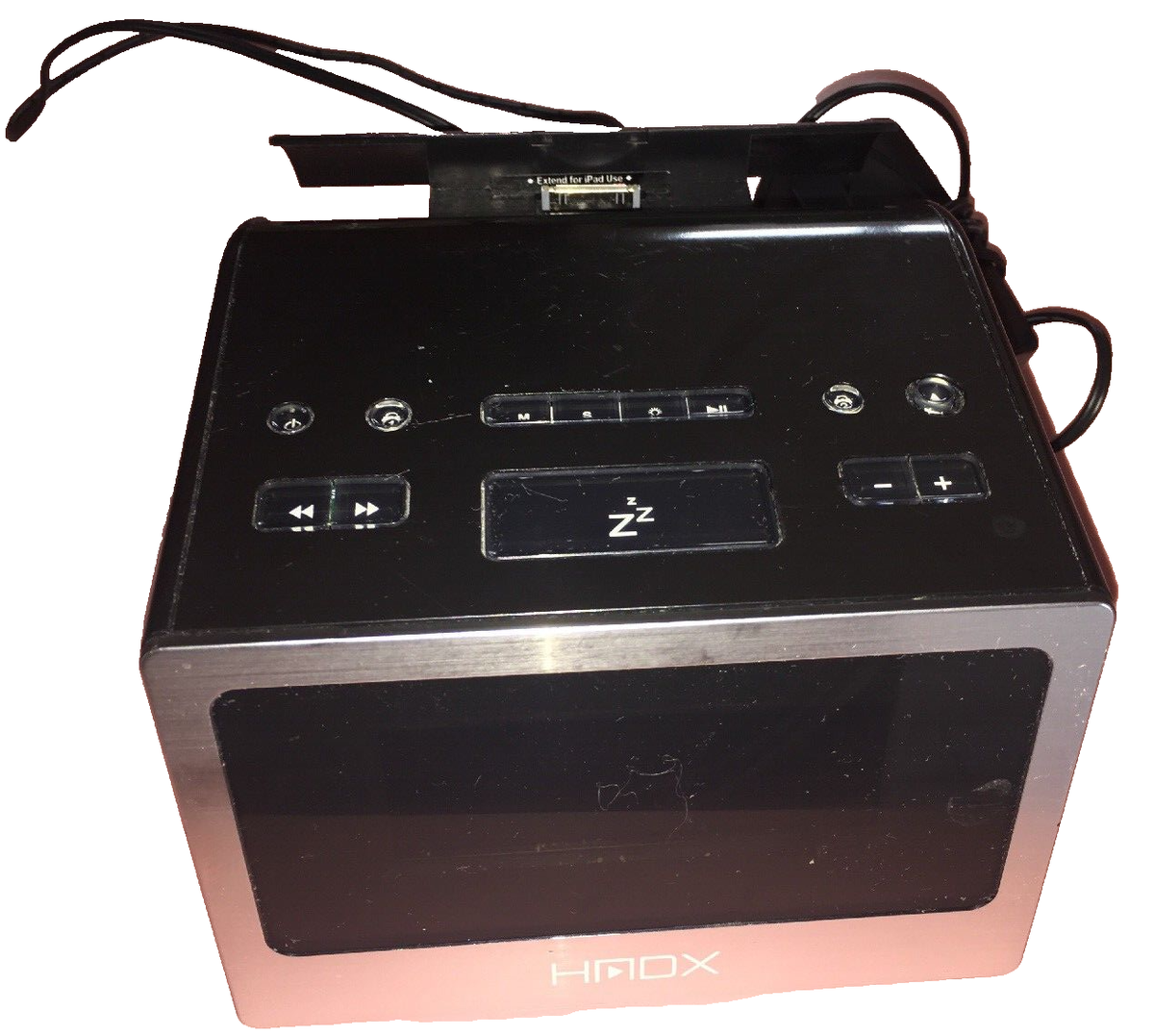 HMDX HX-B312 Audio Flow Docking Sound System Alarm Clock Black