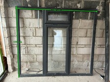 UPVC Double Glazed Triple Panel Windows Dark Grey Finish (2 Matching Available)