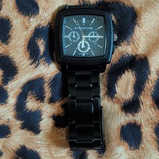 Structure Mens Black Square Analog Multi-Dial...