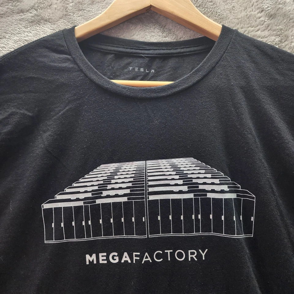 Camiseta Tesla Megafactory Negra 3XL Unisex Empleado Exclusivo Tecnología Gráfico Foto 3 de 4