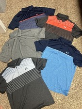 Under Armor “The Playoff Polo” Men’s Bundle Of 5 Shirts Size L