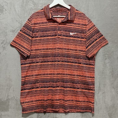 Nike Dri-Fit Court Sphere XL Striped Tennis Polo Short Sleeve Collared