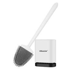 Toilet Brush with Flexible Head and Silicone Bristles Quick Drying Holder Set