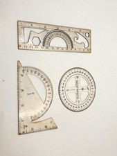 Bundle Lot of 3 Drafting Acrylic Protractors Squares Rules Geometry