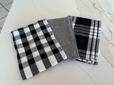 Geschirrtuch schwarz und weiß kariert Gingham Küche Dekor 18 x 26 Zoll - 3 pro