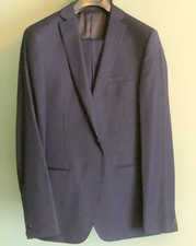 T.M.Lewin 2 Piece Suit Jacket & Trousers Navy Wool Size 40L / 34R
