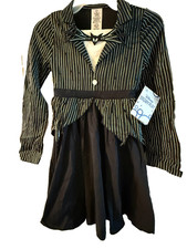 Jack Skellington Costume Dress Girl 7/8 Nightmare Before Christmas Halloween NEW