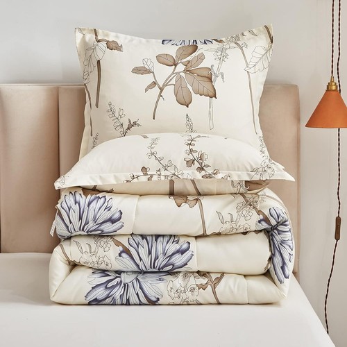 Letto in microfibra floreale California King 7 pezzi in una borsa - comfort per tutte le stagioni - Foto 5 di 8