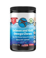 WIZARDPET Wild Alaskan Salmon Krill Oil Chews for Dogs 120 Soft Treats Omeg...