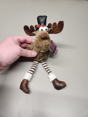 Christmas Moose Reindeer Stuffed Animal Plush Toy Holiday Decor Googly Eyes
