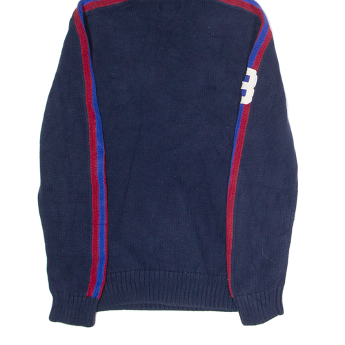 Vintage POLO RALPH LAUREN Hooded Boys Patterned Jumper Blue Striped 90s XL - Picture 6 of 6