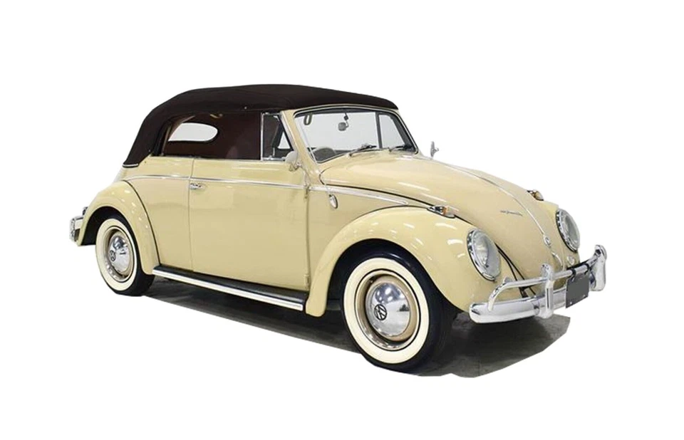 Se adapta a VW Volkswagen Beetle 1973-1979 convertible techo blando vinilo pinpoint negro Foto 2 de 2