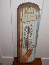 Vintage Drink Hires Root Beer Metal Thermometer