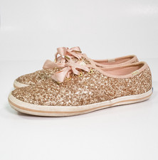 Keds X Kate Spade New York Rose Gold Glitter Sneakers Women  s Size 6.5