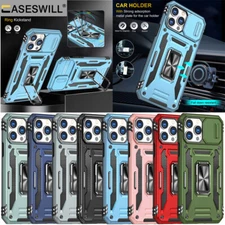 For iPhone Air 17 16 15 14 Plus 13 12 Pro Max Shockproof Ring Stand Case Cover