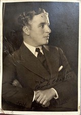 Charlie Chaplin rare authentic original studios signed photo