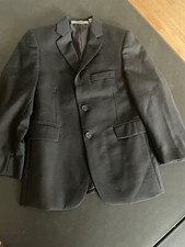 DKNY DONNA KARAN WOOL Charcoal Gray/black PIN STRIPED SUIT JACKET BLAZER SZ 8 R