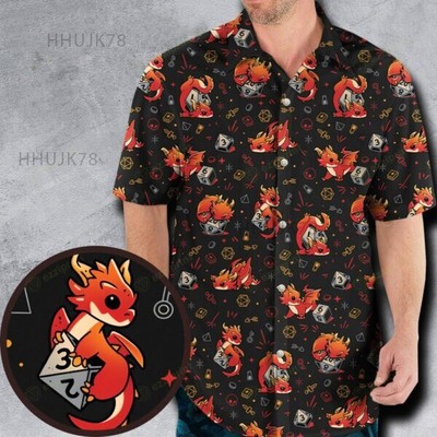 Tiny Dragon Dice DnD Hawaiian Shirt, Perfect Trending Gifts for Gamers