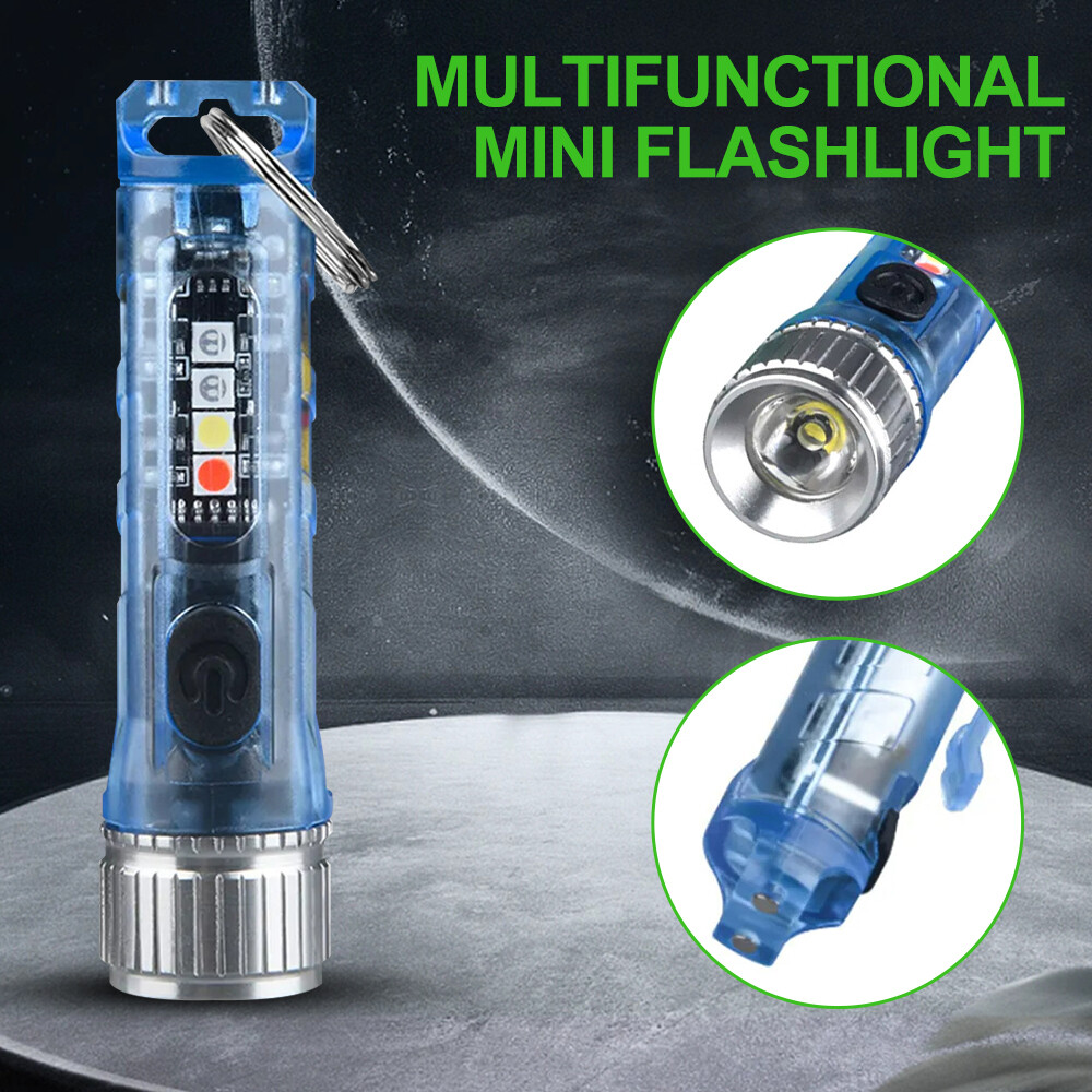 Mini Keychain LED Flashlight Super Bright Rechargeable Torch Portable Light CN