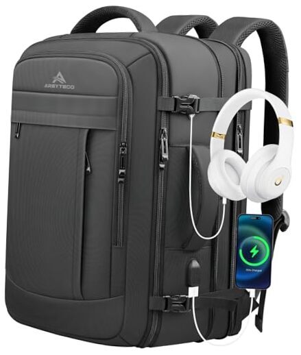 17.3 Inch Extra Large Travel Backpack Black 20x13x10 Carry On-image